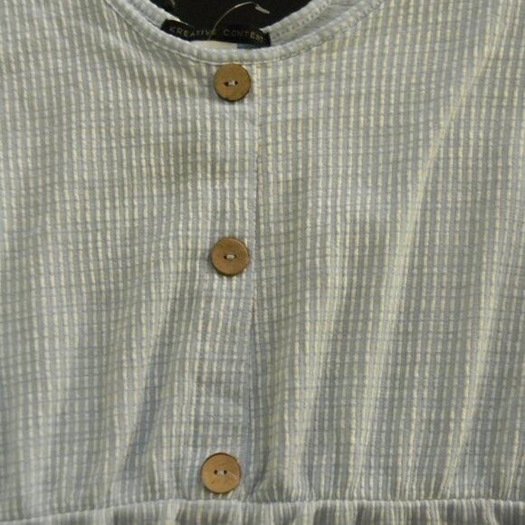 Kreative Content Blue Stripe Jumpsuit Jumper Dress Cover-up Soft 2X/1X NWT - Picture 3 of 10